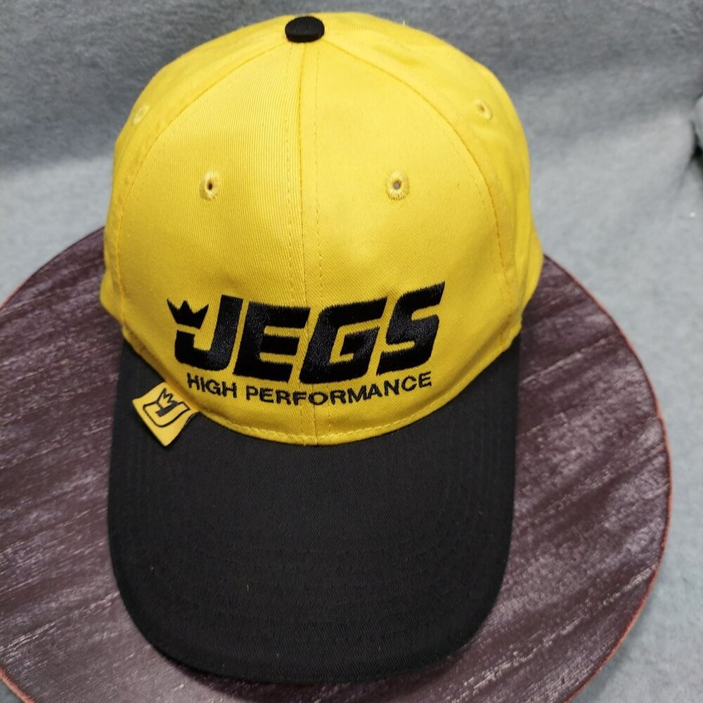 Jegs High Performance Yellow & Black Snapback Hat Racing Car Parts
